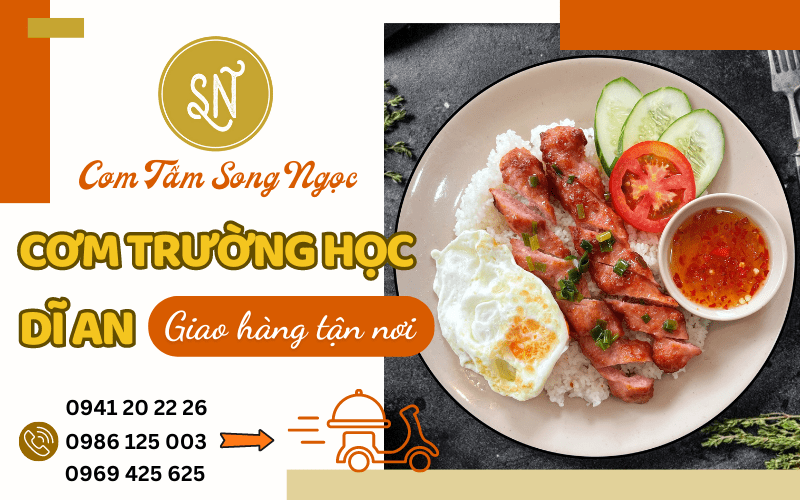 giao cơm trường học Dĩ An