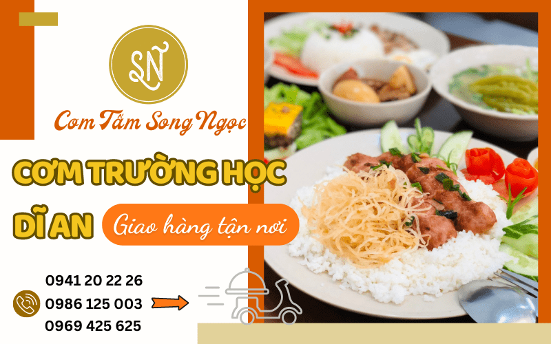 giao cơm trường học Dĩ An